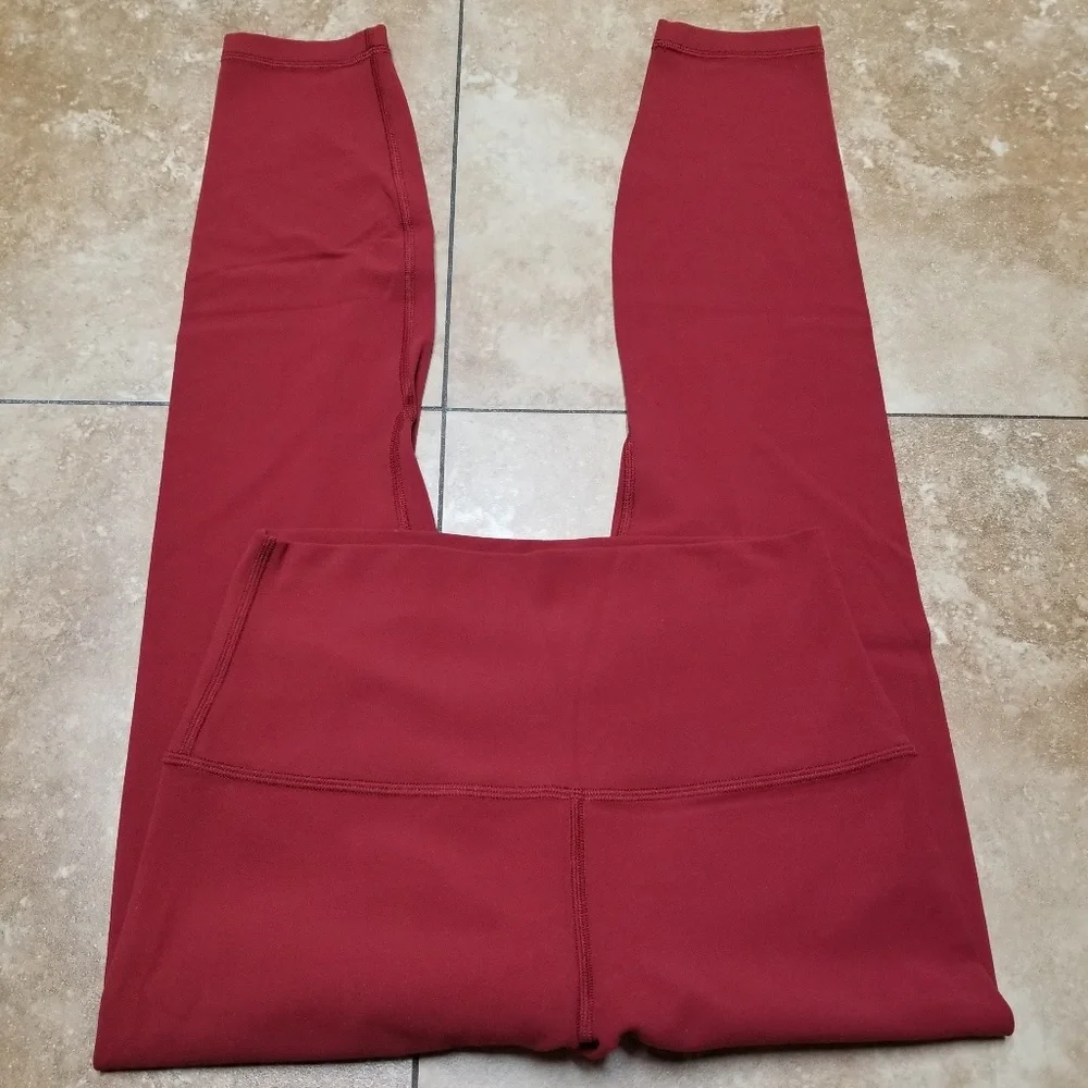 Lululemon align pants II dark sport red sz 6 25" 7/8 - Picture 2 of 5